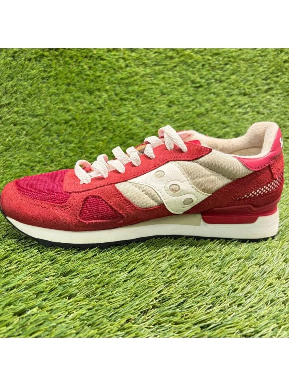 Saucony Shadow Original Mens Size 6.5 Red Sand Athletic Running Shoes Sneakers